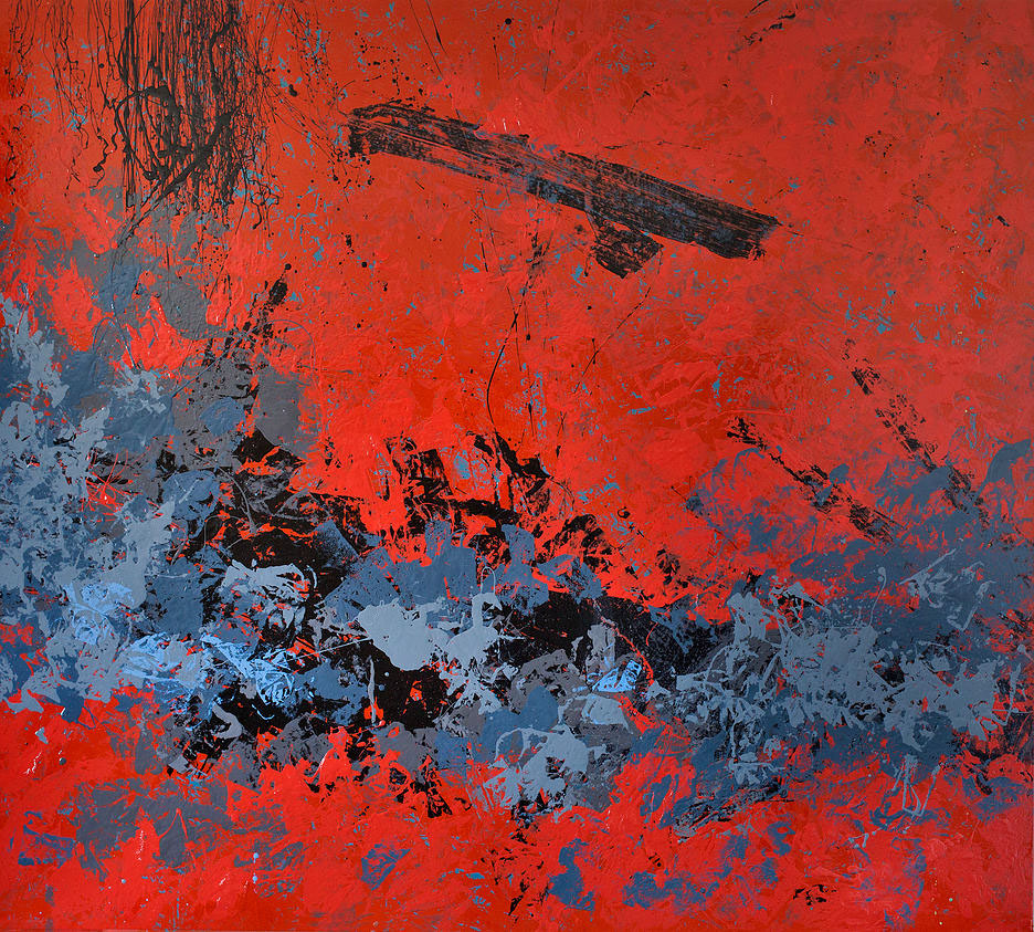 modern contemporary blue red Expressionism abstraction