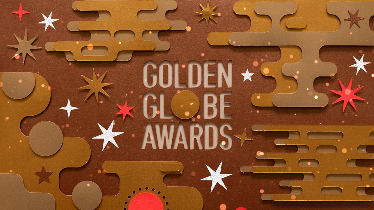 paper art paper Golden Globes motiongraphics Movies television Film   Awards Golden Globe Awards crafts  
