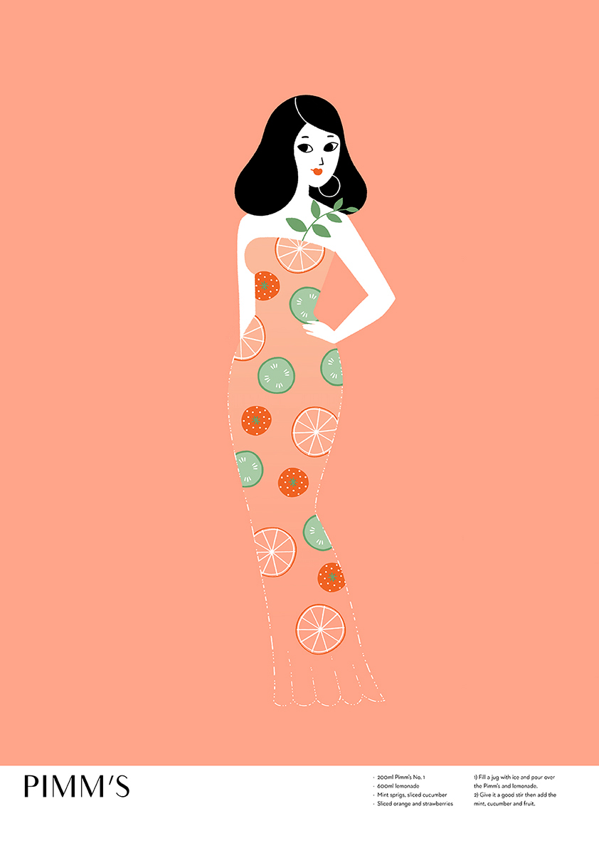 cocktail girly Fashion  Colourful  ILLUSTRATION 