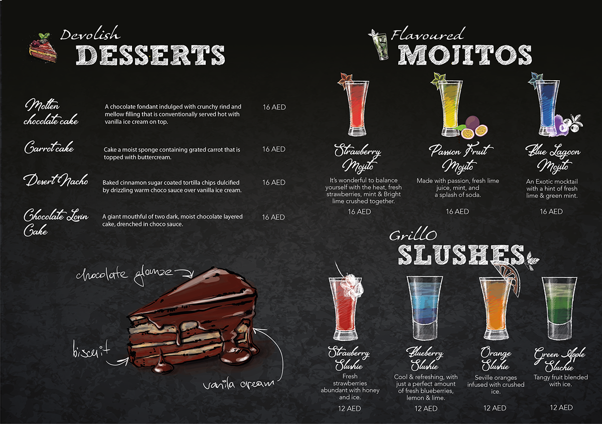 menu typography   restaurant Adobe Photoshop adobe illustrator