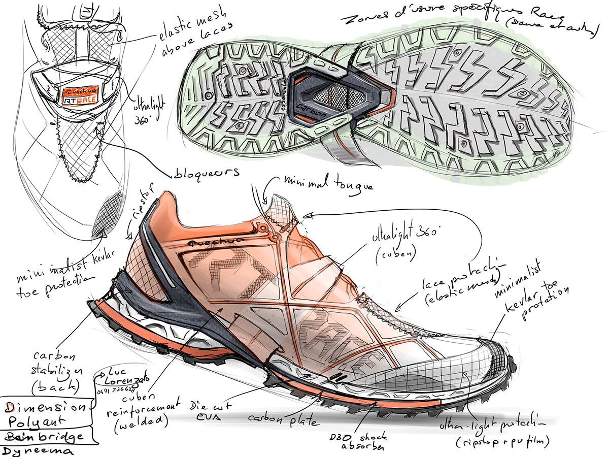 trail running footwear concept sketch