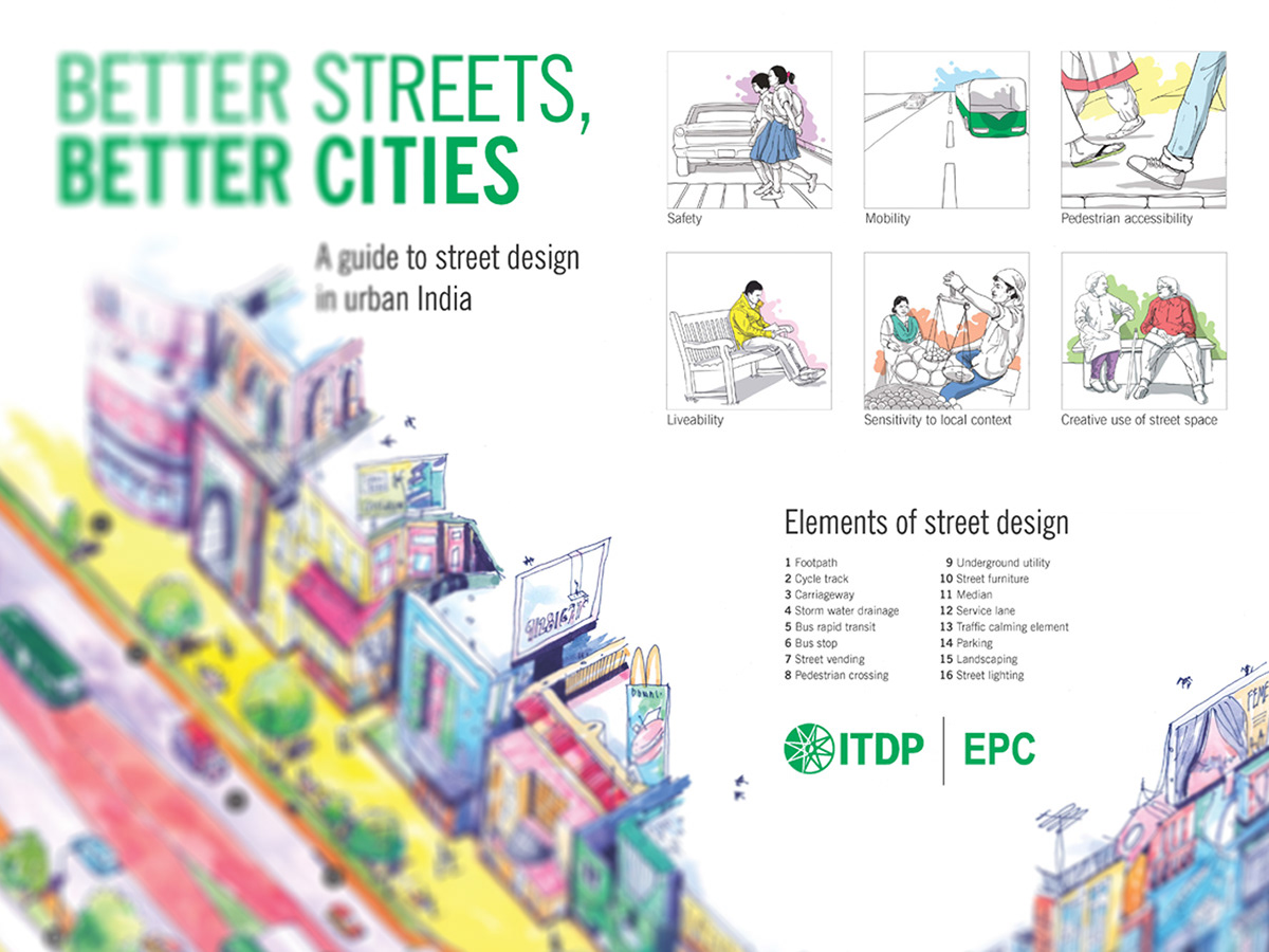 ITDP Poster Design NID India road Perspective handwork