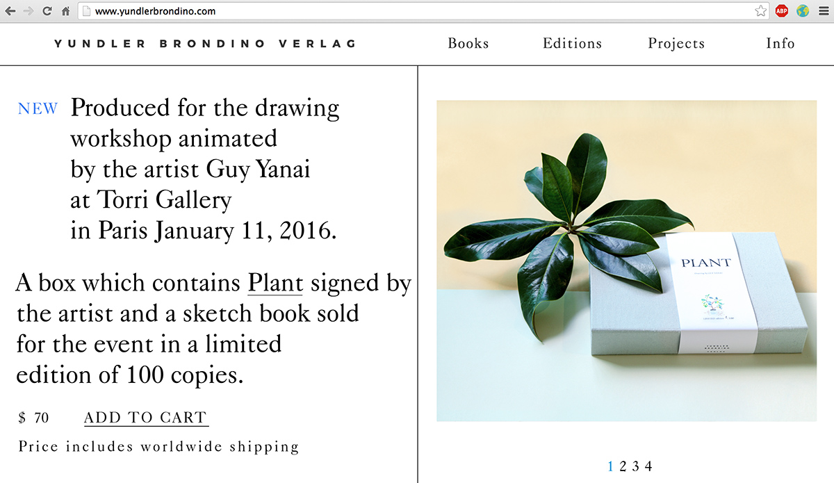 artist Guy Yanai art book box book Yundler Brondino Verlag Aurore Chauve +packaging+ Plant +Drawing+