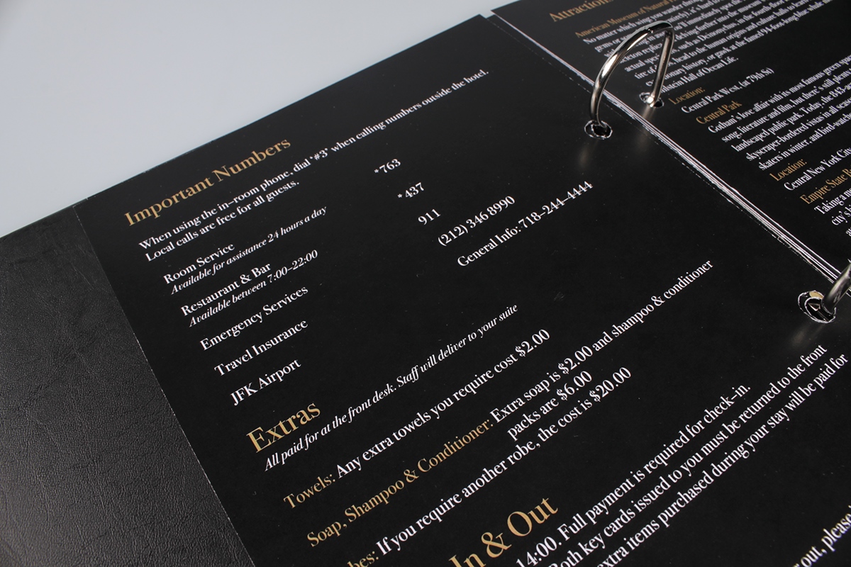 hotel restaurant bar Identity Design Booklet Table Numbers menu