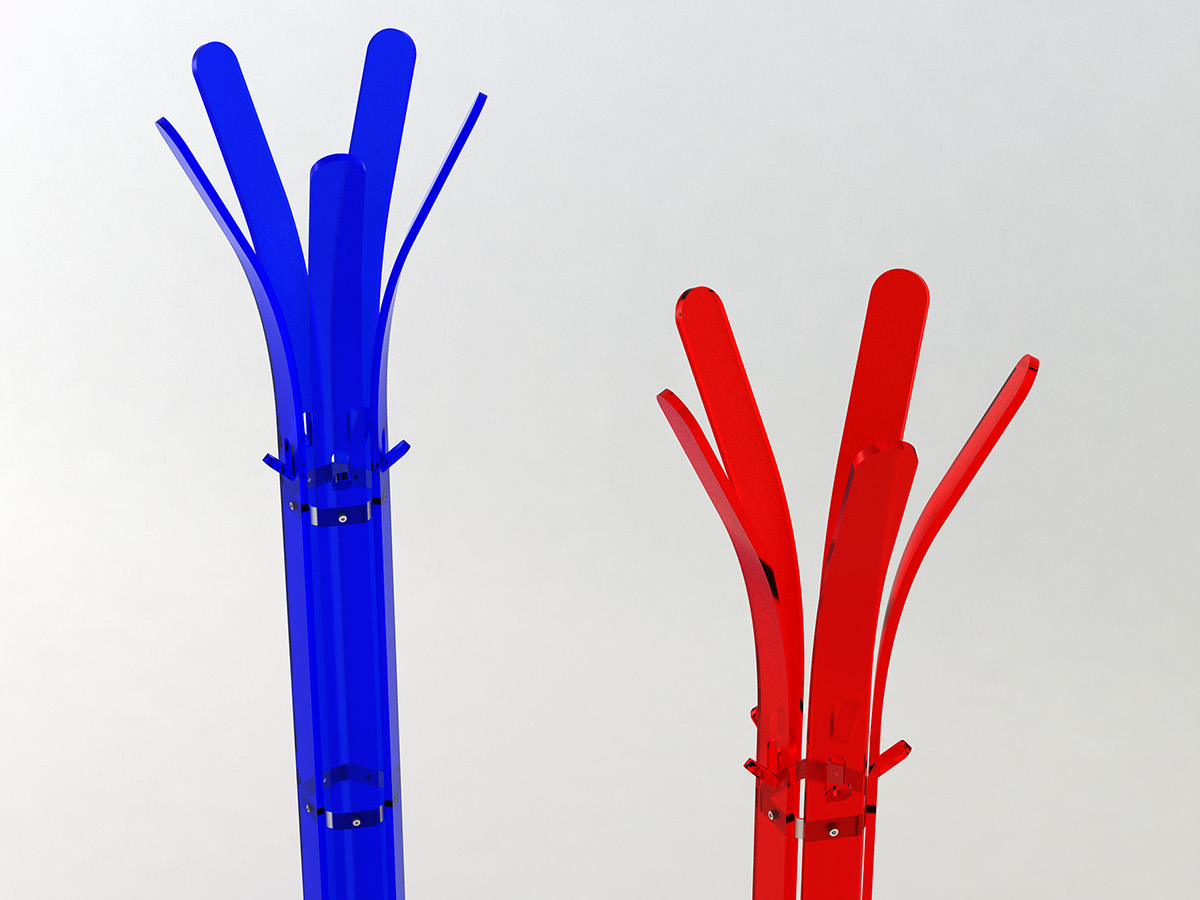 coat stand flower polycarbonate steel