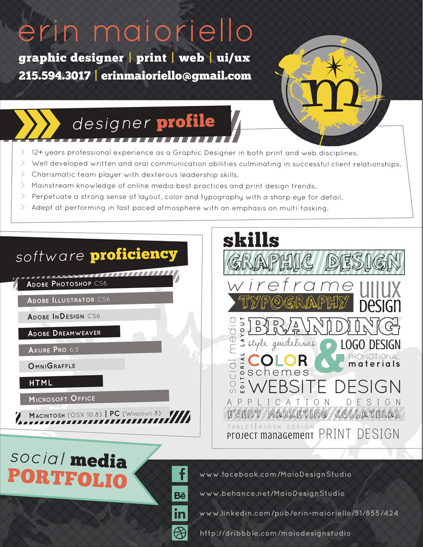 Resume Graphic Designer design infographic brand logo ui design UX design creative portfolio Art Director Creative Director promotions event marketing Curriculum Vitae
