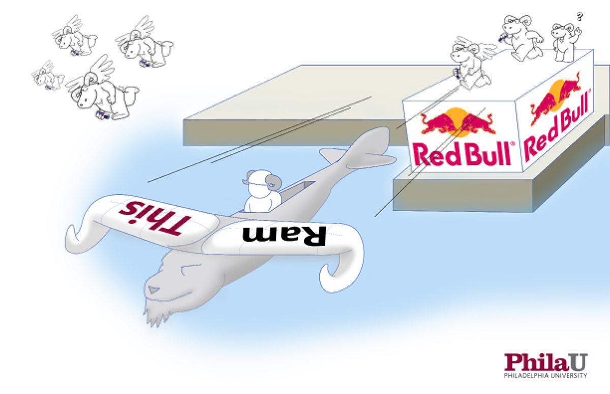 Red Bull Flugtag Philly Flying Ram Red Bull glider heat transfer printing