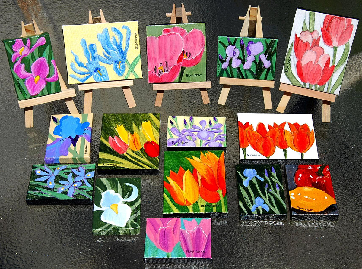 mini paintings  floral