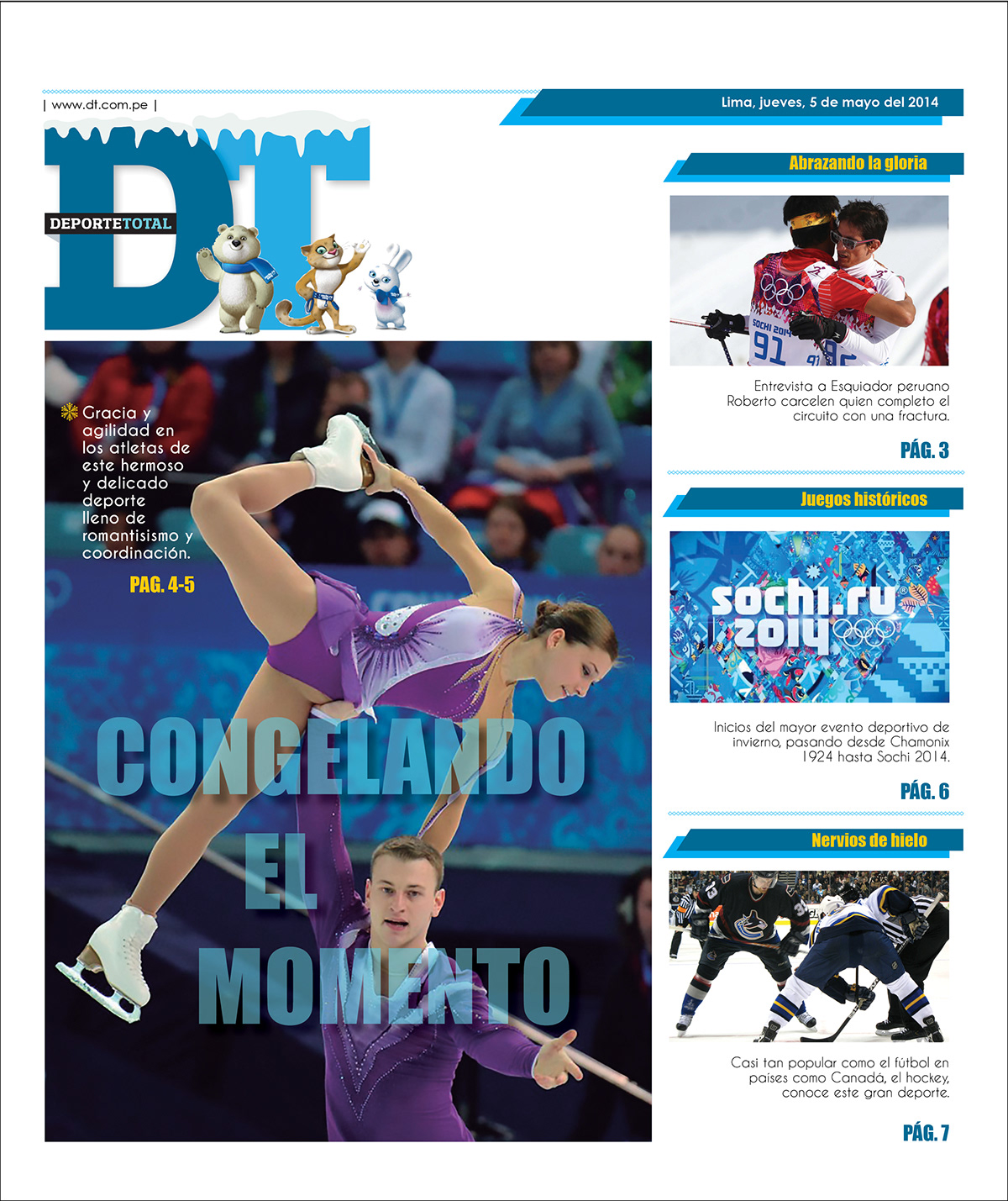 supplement Anthony sports El Comercio newspaper editorial sochi 2014
