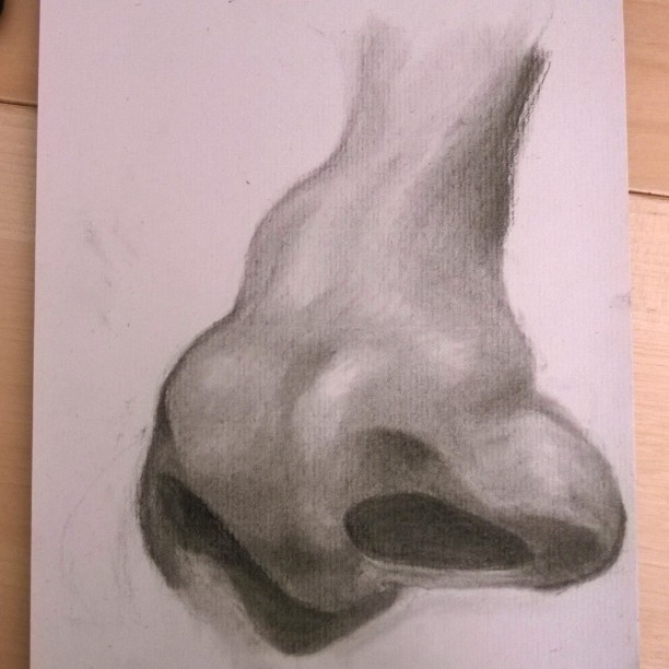 pencil graphite charcoal nose Mouth teeth eyes