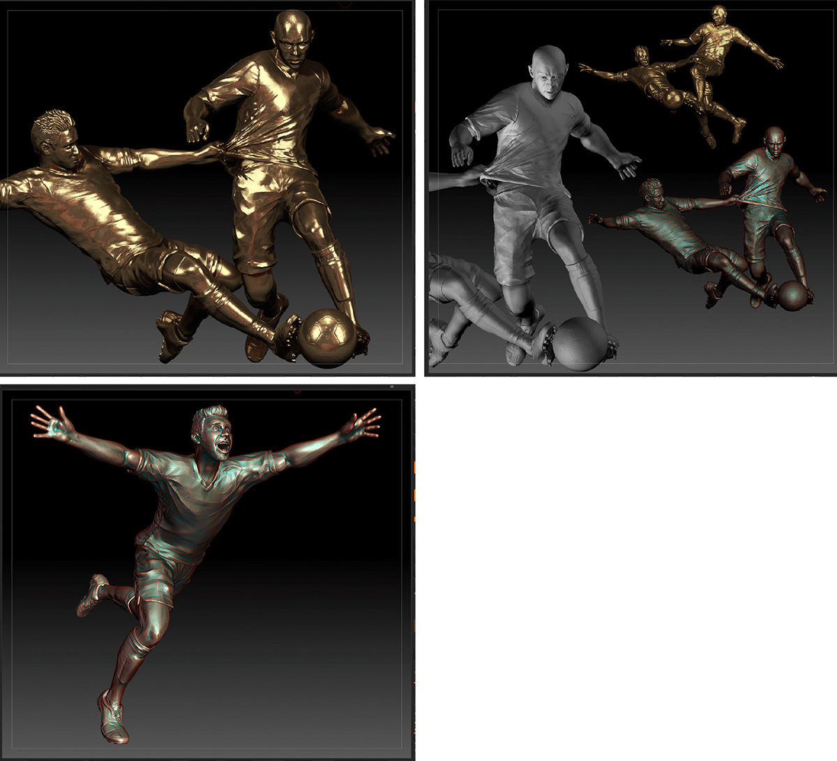 sports soccer football ESPN statues gold sculpture maps