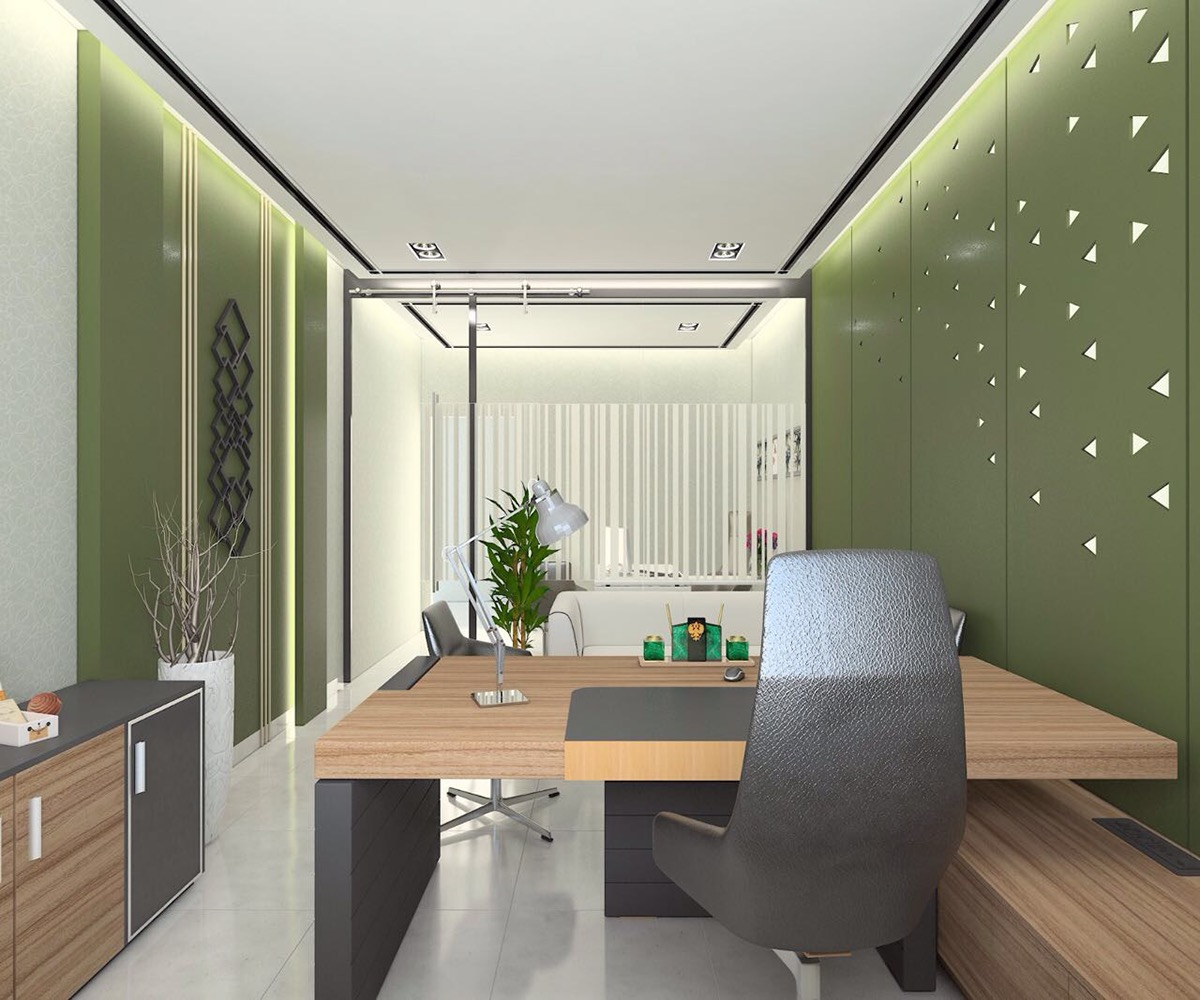 green Office Executive office modern office interior design  Green Office olive
