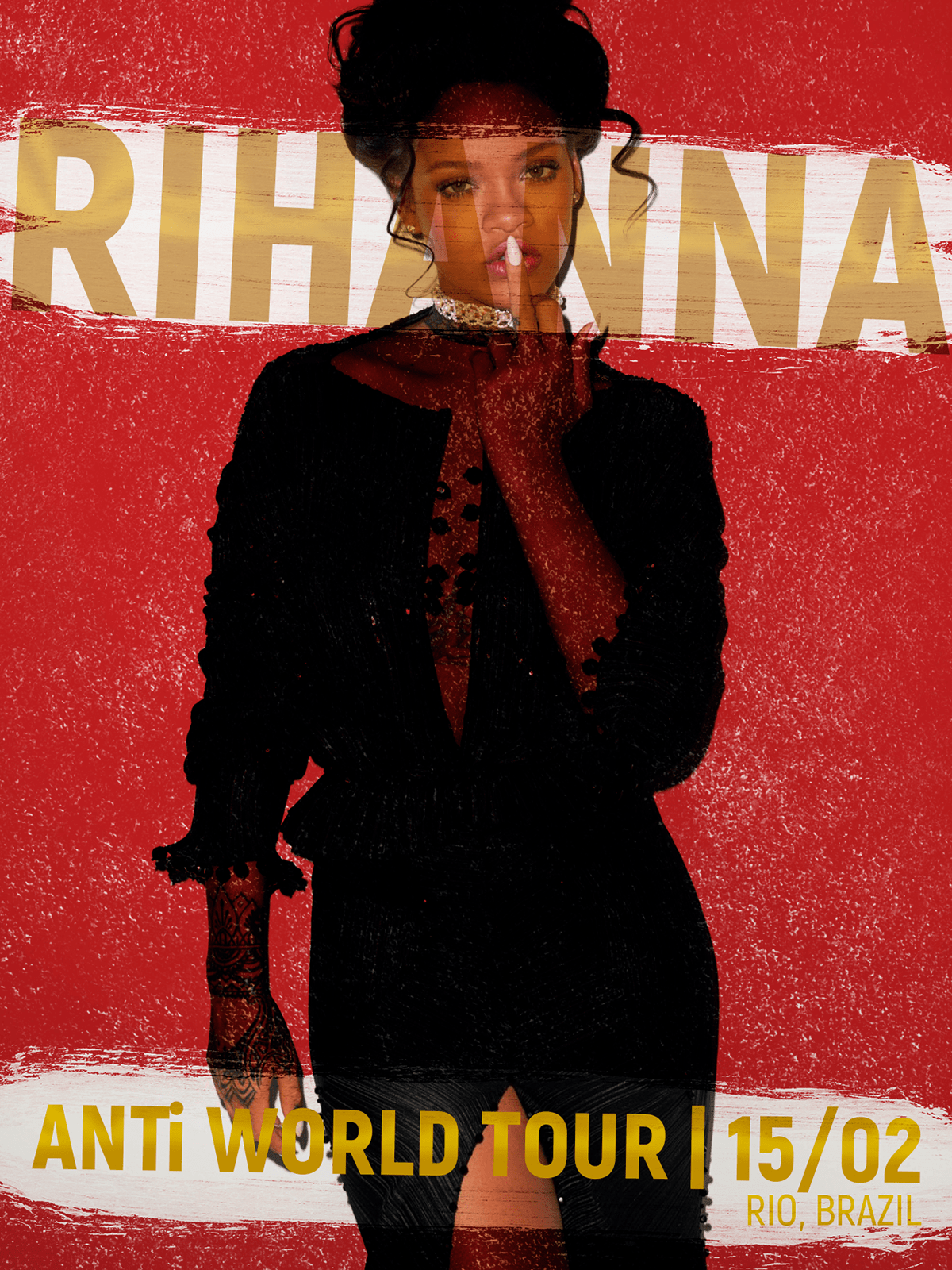 Rihanna poster fan poster Mockup design gráfico tour