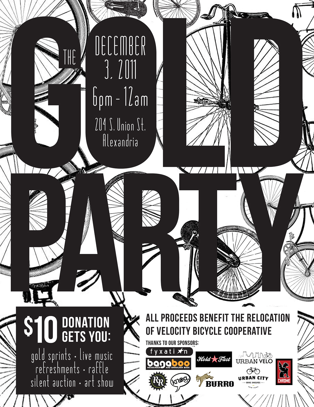 Velocity Bicycle Cooperative Events fundraising posters