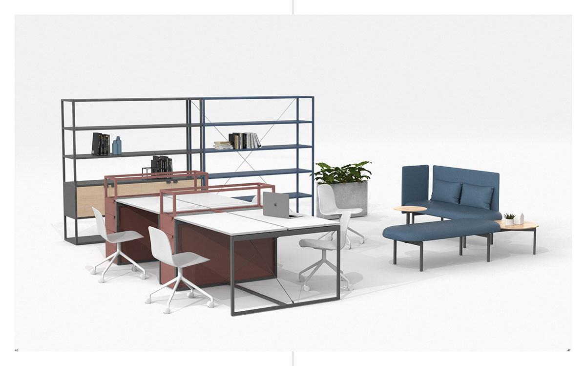 Collaborative contract furniture office furniture Office Interiors shelves system workstations