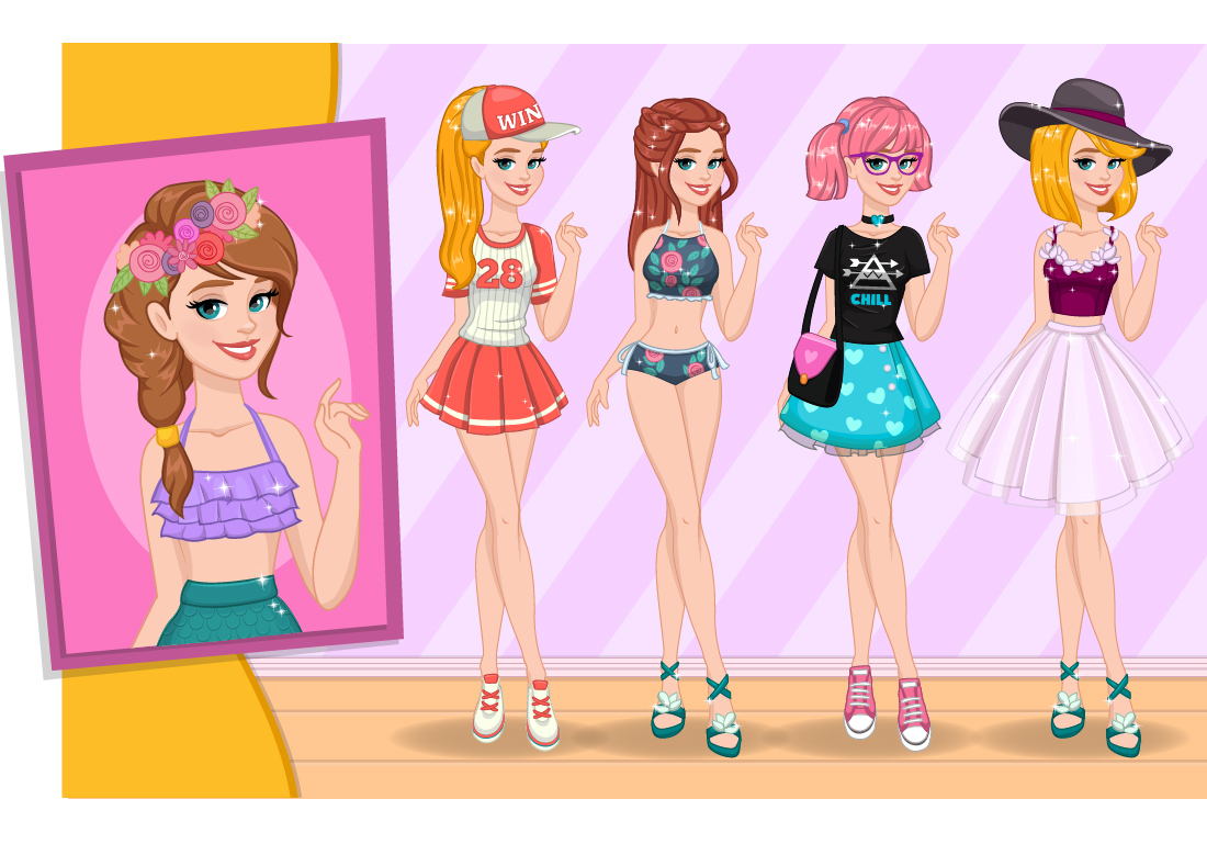 girl games Game Art Fashion  girls dressup game dressup vector game vector characters clothes shopping game