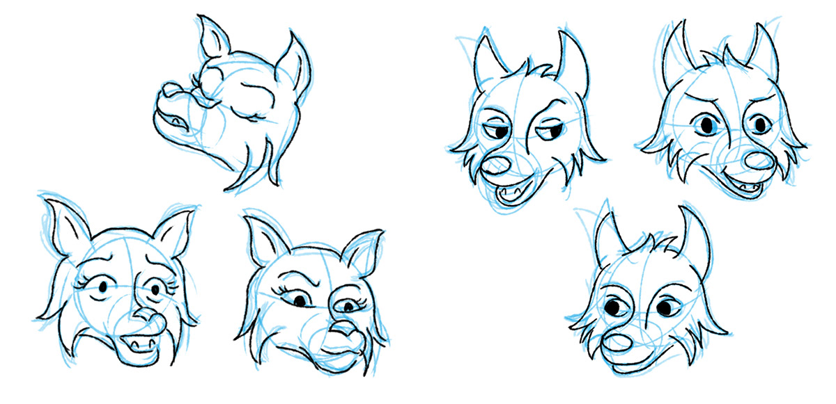 The image may countain: Sketches, Wolf heads.