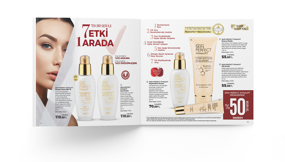 brochure care catalog cataloque Cosmetic design hunca insert network product