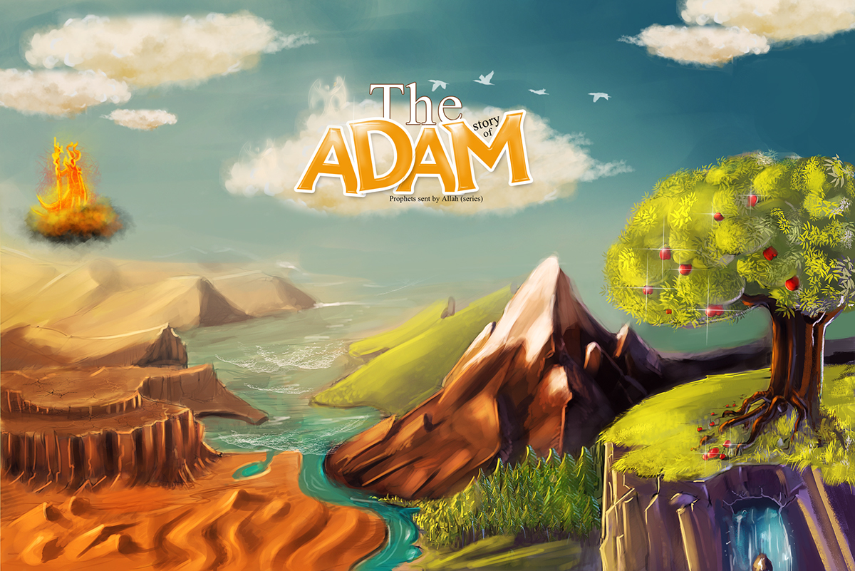 game app kids kidslearning religious islamic islam Adam Eve story islamic stories conceptart interactive story illustrative drawing 