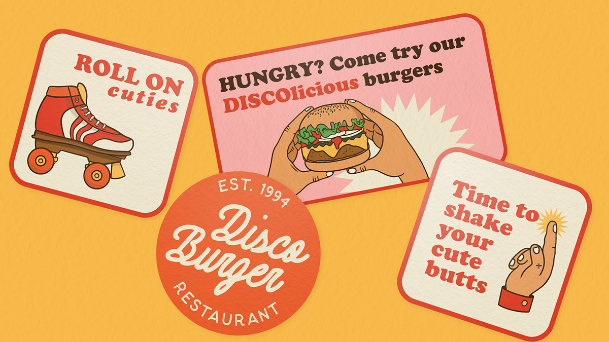 brand identity branding  burger Burgers diner Fast food Fast Food Identity identity restaurant logo vintage Retro