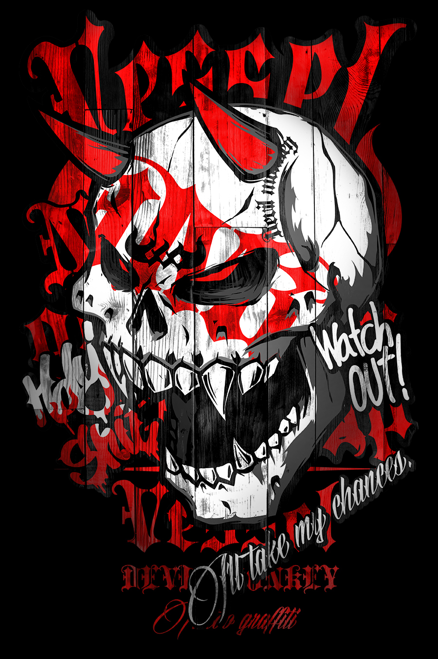 dmk characterdesign Graffiti tattoo ILLUSTRATION  doldoldesign skull devil snowboard 돌돌디자인