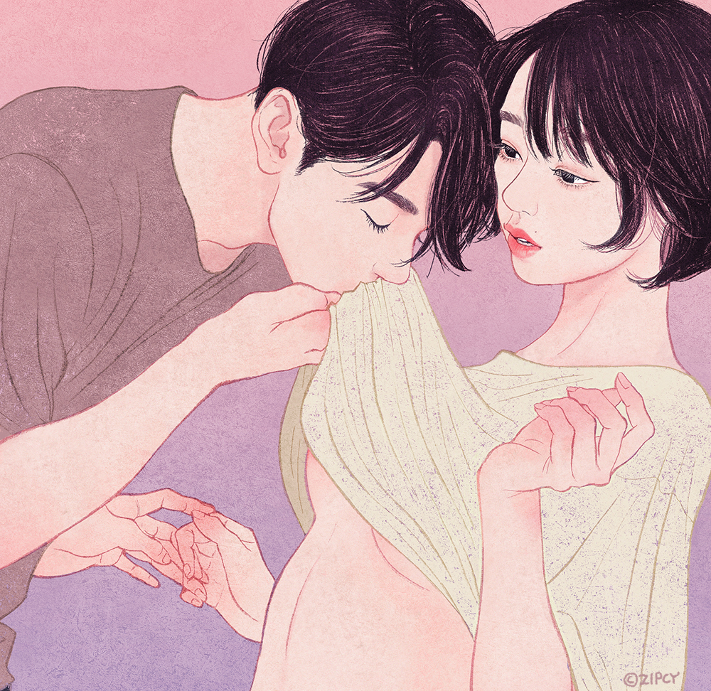 zpicy Love touch couple illust