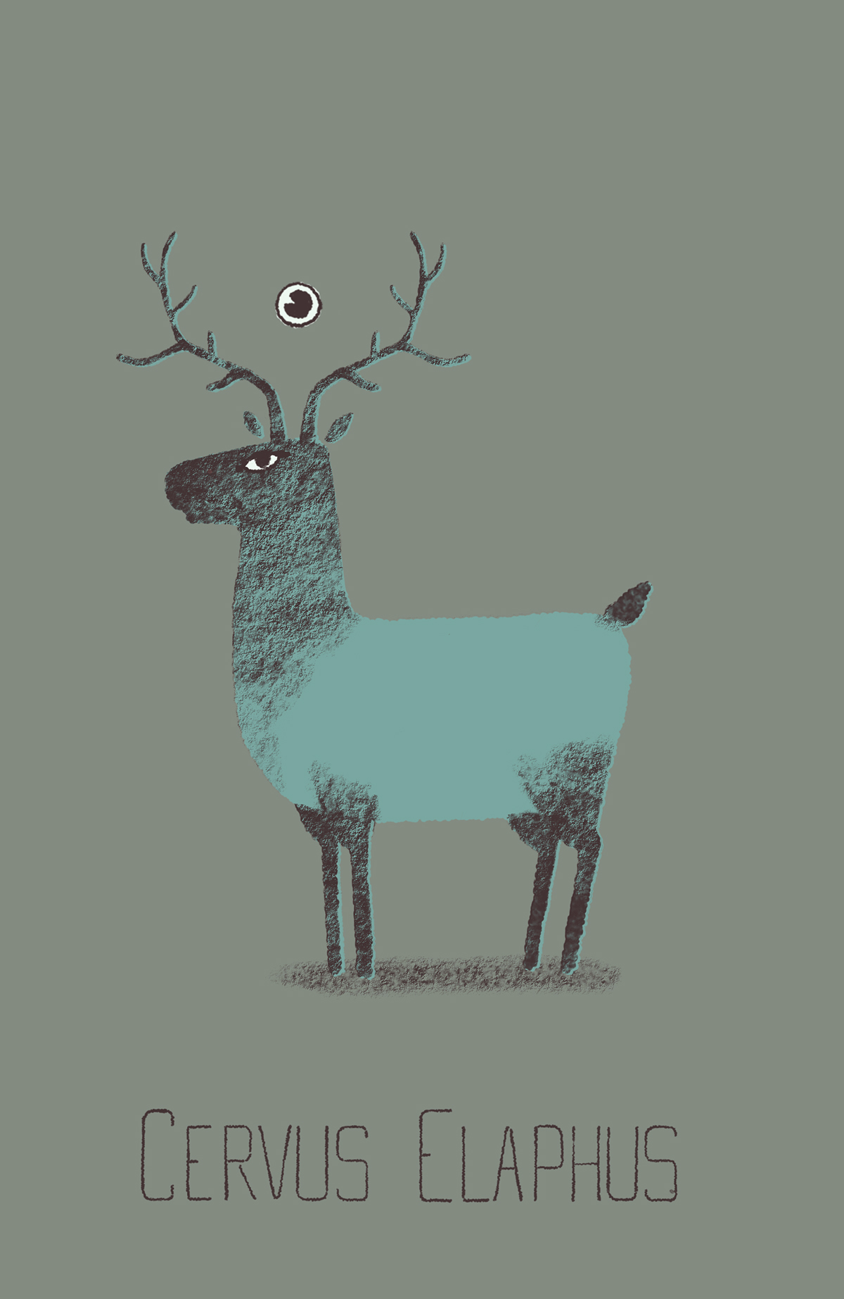 deer cerf animal forest third eye