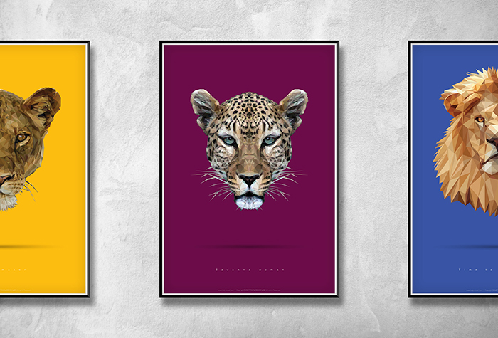 indy-visual.com polygon Low Poly animal animal face beast poster