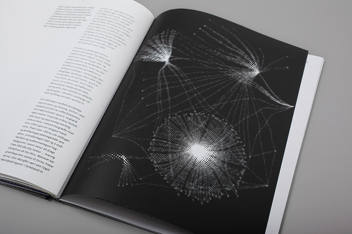 mæna magazine editorial Technology Laser-Cut paper Book Binding Elastic Glitch pantone