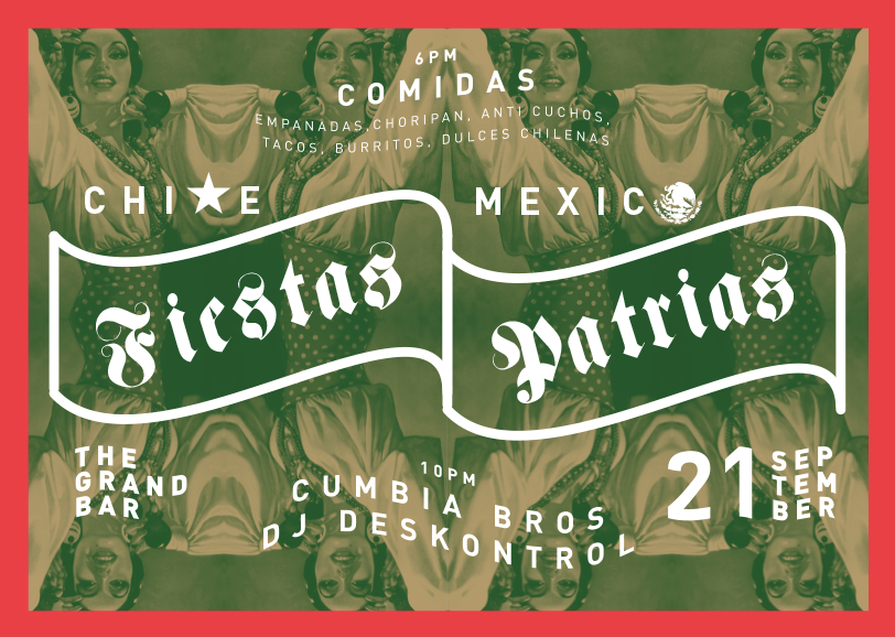 fiesta party patrias Latin latino latina mexicana mexico chile chilena flyer South America spanish dia indepenencia
