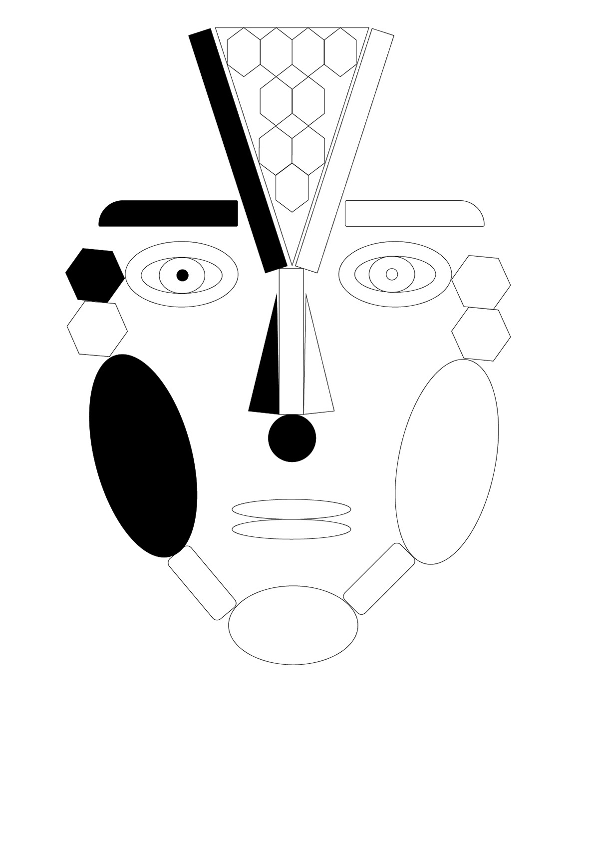 adobe Figura blanco y negro blackandwhite AUTORRETRATO figurafondo Figuras geométricas Illustraitor