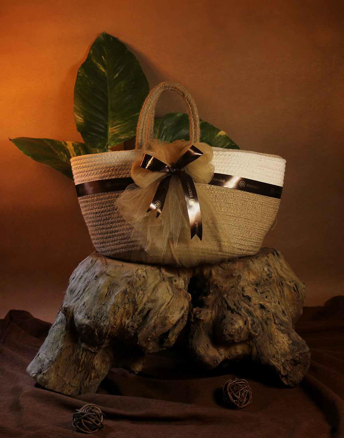 Photography  Product Photography photoshoot Nature gift box nature inspired organic green jute giftbaskets