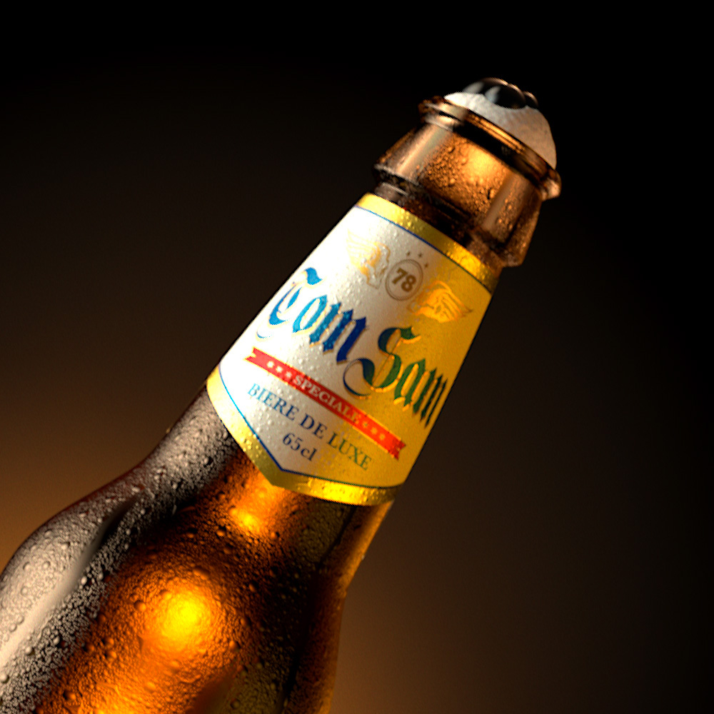 tutorial photorealistic render cinema 4d photoshop clean render learn ILLUSTRATION  beer bottle