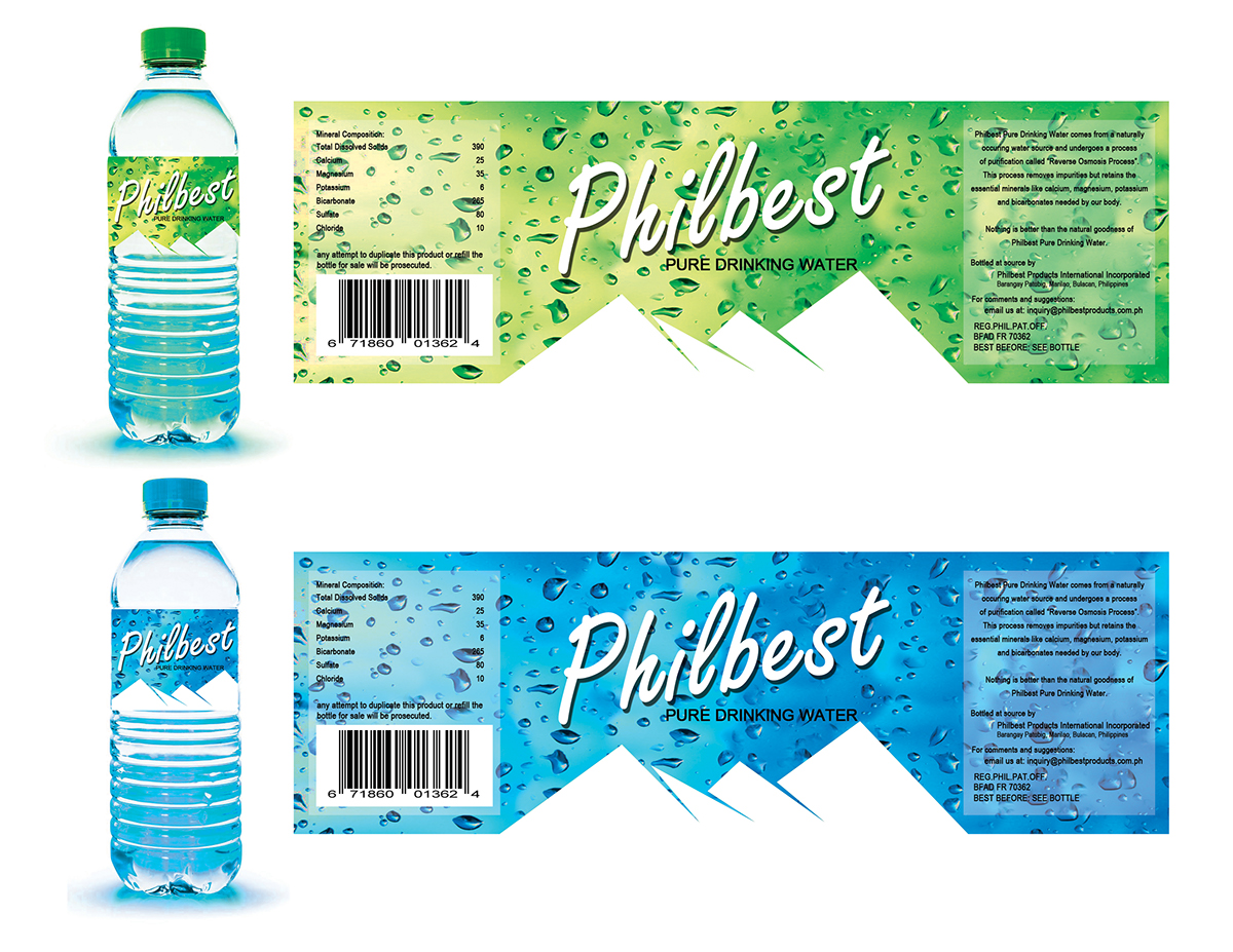 philbest  Pure drink water philbest pure drinking mineral water pure drinking water fresh thirst  quench Label label design packaging design