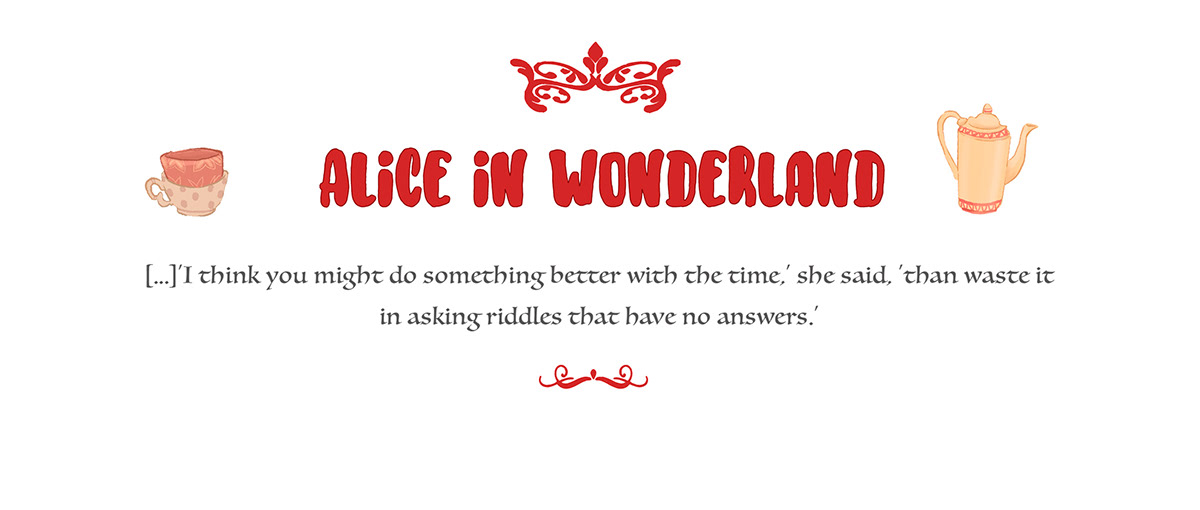 alice in wonderland Lewis-carrol red queen mad hatter cheshire cat white rabbit children's book ChildrenIllustration Editorial Project wonderland