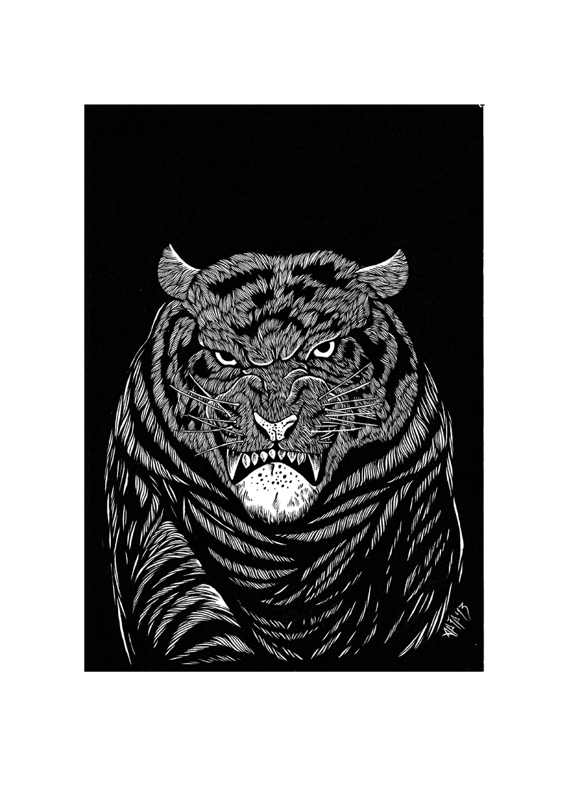 wildturkey animal lion snake owl tiger black andwhite manual drawing