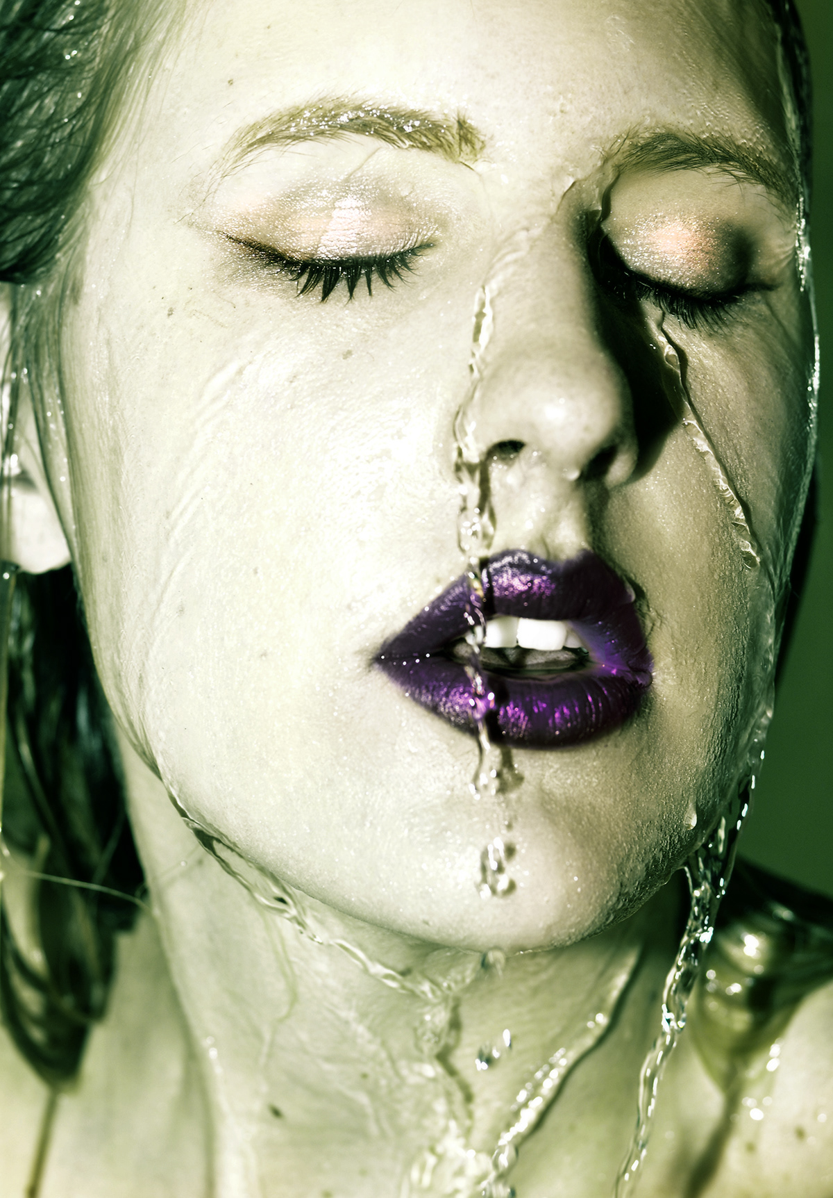 wet water beauty makeup model denver Colorado art wet hair lips