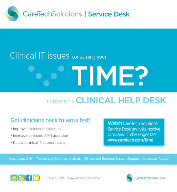 CareTech Web service desk health care IT Information Technology help desk services bold clean simple typographic flat colorful