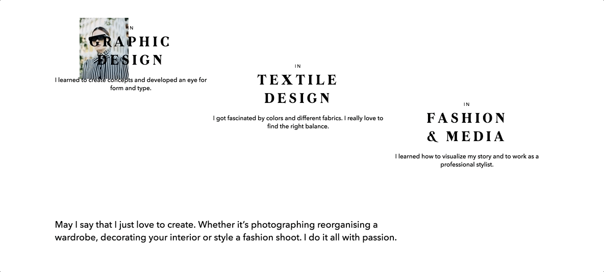 portfolio Website Webdesign interactive Fashion  textile colour Form Photography  stylist