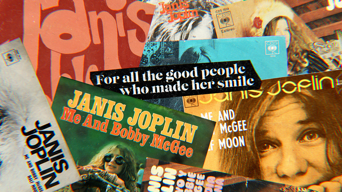 70's collage collage animation hippie janis joplin me and bobby mcgee queen of blues queen of rock seventies