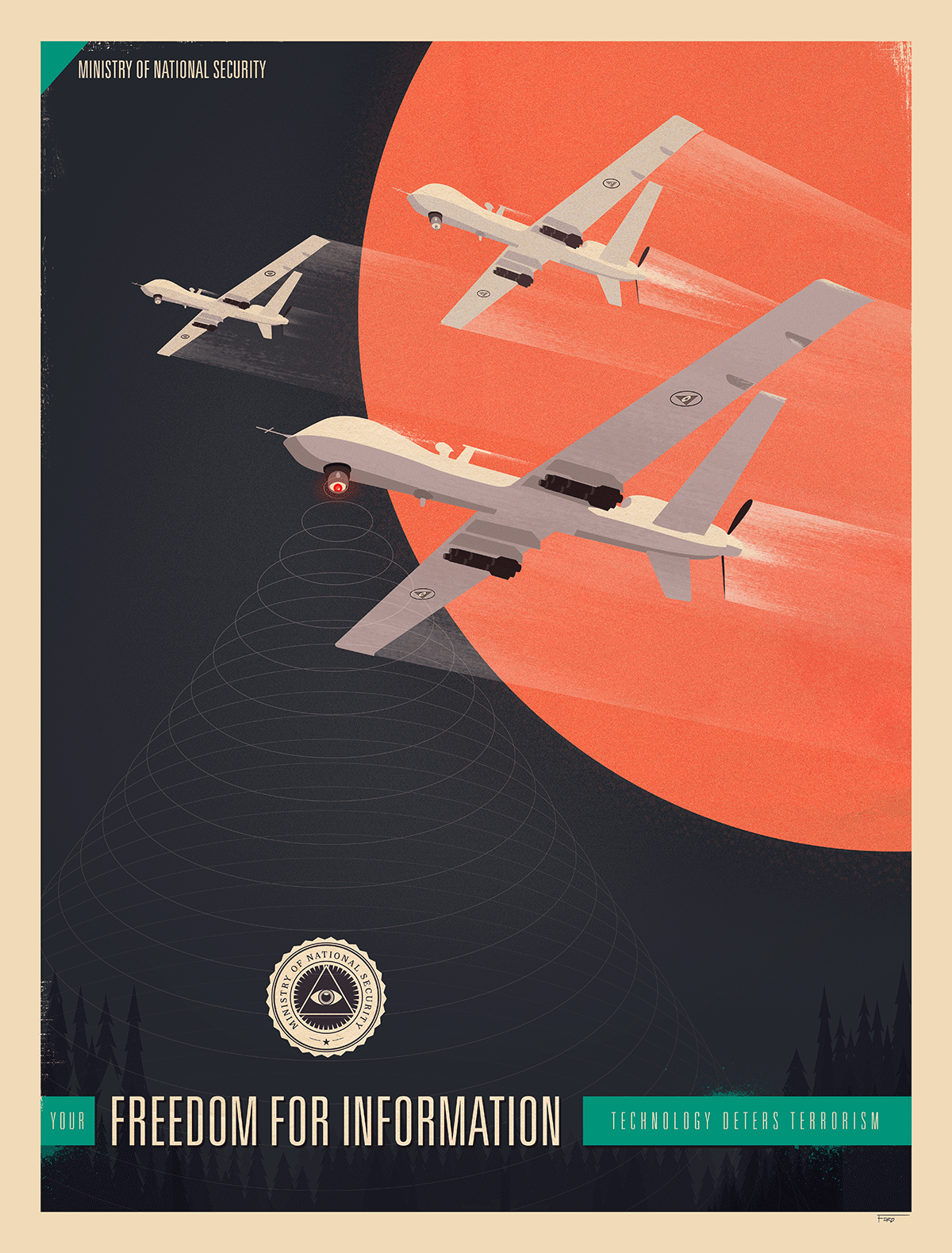 vector texture adobe Propaganda poster print drones spying