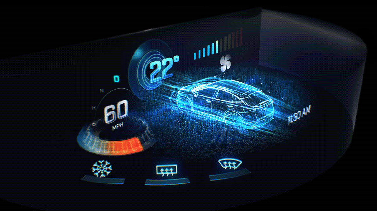 UI ux hologram ui design Next-Gen automotive ui