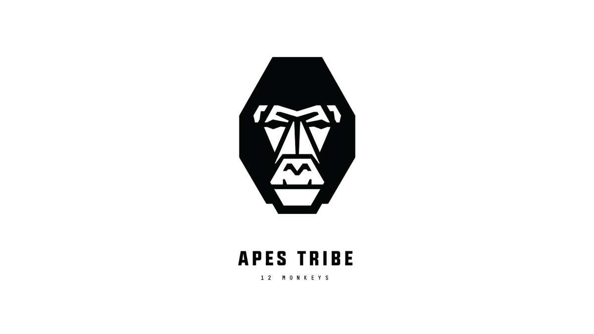 apes monkeys animal Nature portrait icon set flat stickers Logotype sign