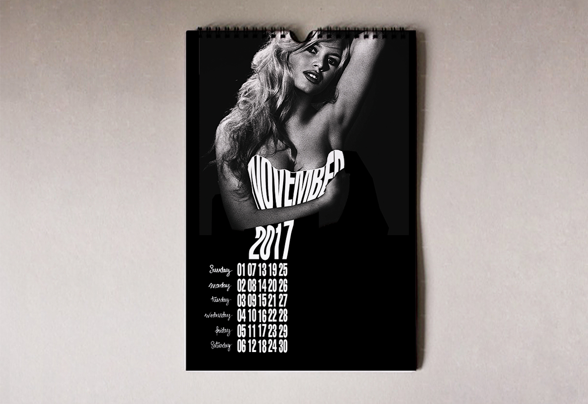 brigitte bardot Icon diva women calendar january
