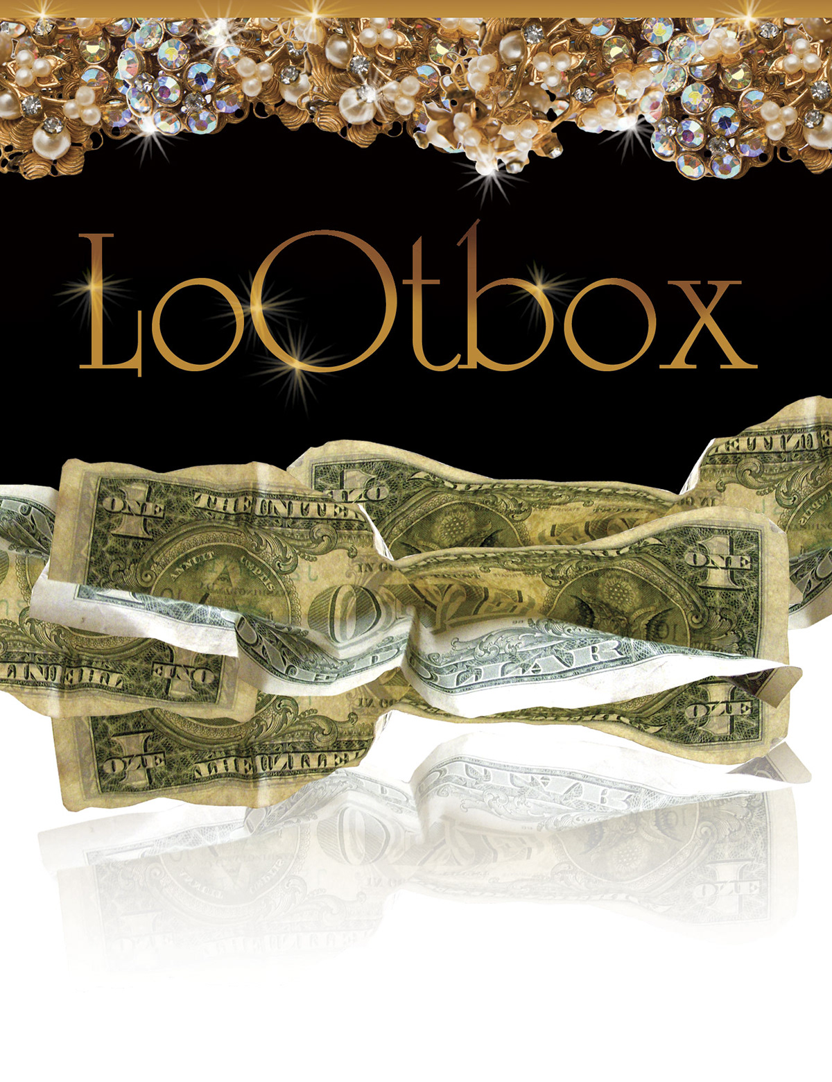 $1 Bills Loot decoupage Breadbox dollars money jewelry vintage jewelry