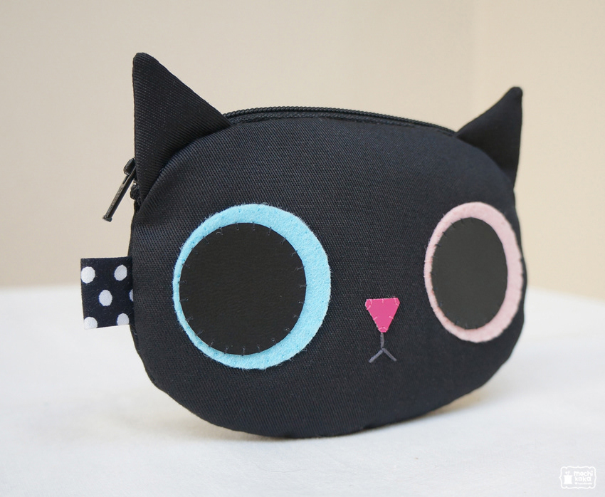 handmade coin purse purse pouch bag Cat black