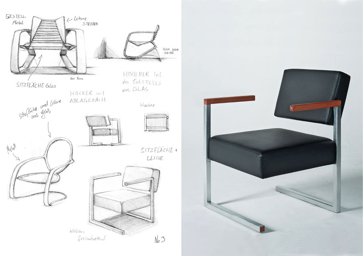 armchair chair Wismar hamburg Classic wood DIAGO metal modern postmodern leather