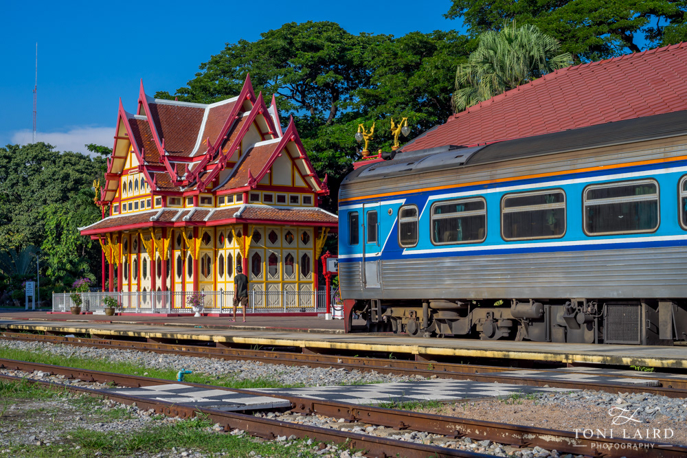 Hua Hin train station railway locomotive Thailand tracks rails