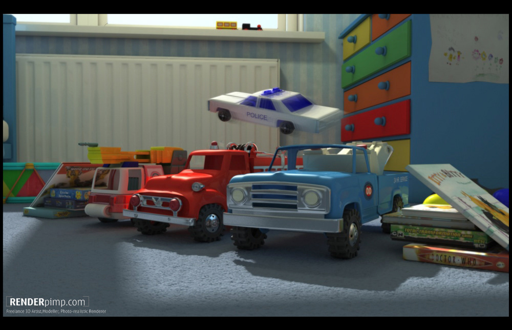 c4d 3D cinema4d Freelance freelancer toycar stunt toys CGI vfx Render model car