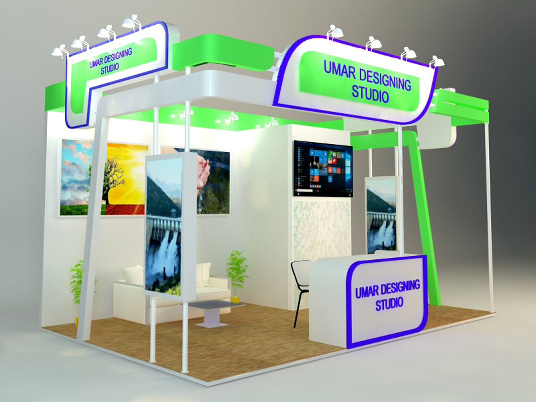 Exhibition  stall design 2D 3D graphics design designing Kiosk
